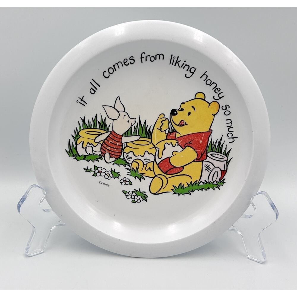 Vintage ‘83 Disney Winnie‎ The Pooh Piglet Plate Melamine Dinner Decor 7” Taiwan